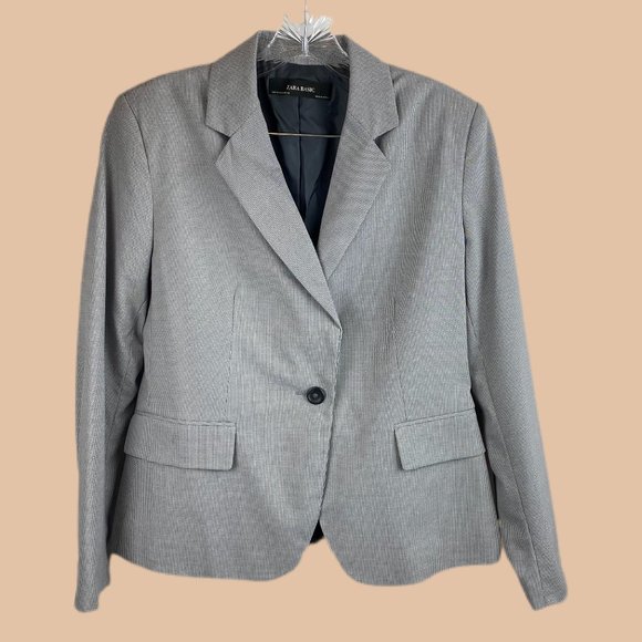 Zara - Houndstooth - Basic Blazer - Size 10 - Picture 1 of 8